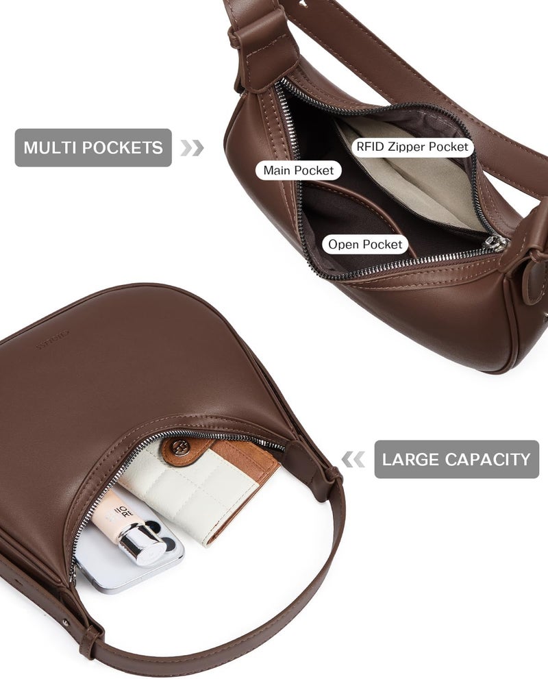 CHOLISS Shoulder Bag for Women RFID Vegan Leather Crescent Hobo Bag Clutch Underarm Purse Top-Handle Travel Handbags - Image 4